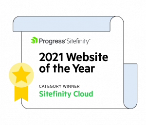 Progress Sitefinity Website of the Year Award Badge